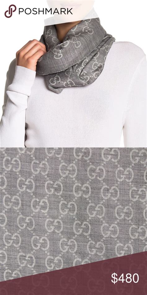 gucci gg wool blend logo scarf|Gucci scarf with fur trim.